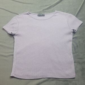 Liz & Sara Lavender Ribbed Womens Top XL